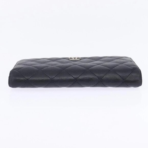 CHANEL Matelasse COCO Mark Long Wallet Leather Black CC Auth 144624 - Picture 7 of 16